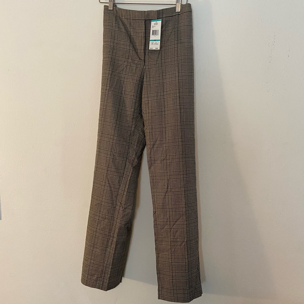Jones New York Camel Multi Plaid Stretch Pants - Size 16